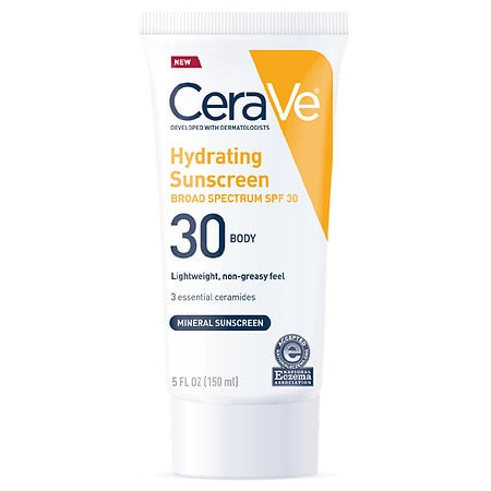 CeraVe 100% Mineral Hydrating Body Sunscreen SPF 30 (5 Fl. Oz.) - Bellso